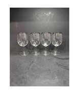Silver Rimmed Wine Glasses Set of 4, Vintage Stemware, Midcentury 10 Oz,... - $38.01 CAD
