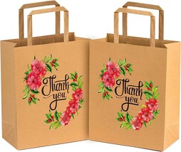 50 Pack Thank You Gift Bags Floral Design Thank You Bags for Small Busin... - £23.45 GBP