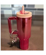 Chrome Ombre Plastic Tumbler Keychain with Removable Lid Pinks - $281.08 MXN