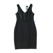 NWT LAUREN Ralph Lauren Sheath in Black Sequin Embellished V-neck Dress 8 $185 - £32.75 GBP