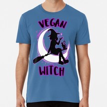 Vegan Witch With Black Cat And Moon Size S to 5XL Made in the USA T-Shirt - $22.80