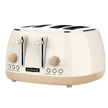 Toaster 4 Slice,Retro Stainless Steel Toaster With Extra Wide Slots Cancel, Bage - £87.70 GBP
