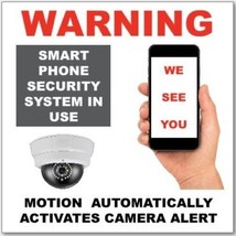 Mini Smart Phone Video Camera Security Warning Stickers / 6 Pack + FREE Shipping - £4.25 GBP
