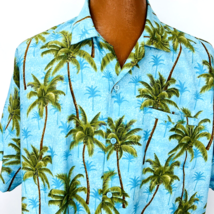 Rima BeachWear Hawaiian Aloha XL Shirt Coconut Palm Grove Welded Pocket Tropical - £35.54 GBP