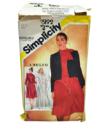 1980s Jacket Blouse Skirt Pattern Size 14 Misses Aldolfo Simplicity 5192... - £3.05 GBP