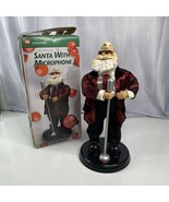 Vtg Gemmy Holiday Animated Singing Santa Microphone Mustang Sally 18&quot; Blues - £70.06 GBP