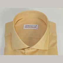 Men 100% Italian Cotton Shirt Non Iron SORRENTO Turkey Spread Collar 4902 Tan image 2