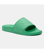 Coach Men Signature Pool Slide Sandals Size US 7D Light Shamrock Logo Em... - £51.88 GBP