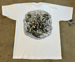 Vintage Lowrider Chicano T-Shirt Size XL White Short Sleeve - £29.27 GBP