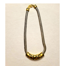 Vintage Paquette Gold and Silver Plated Slide Necklace - $19.79