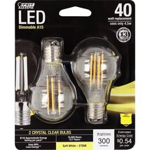 Feit Performance A15 E17  LED Bulb Soft White 40 Watt Equivalence 2 pk - $11.95