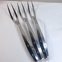 Vintage Regent Sheffield Atomic Starburst Solid Stainless Meat Fork set ... - $43.00