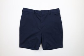 Vintage 60s 70s Streetwear Mens 40 Ribbed Knit Above Knee Chino Shorts Blue USA - $59.35