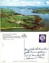 New York Fort Ticonderoga &amp; Lake Champlain Stamped Addressed to OH VTG Postcard - £7.37 GBP