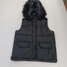 Abercrombie & Fitch Women's Size Medium Black Full Zip Button Hoodie Puffer Vest image 15