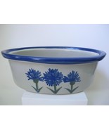 Louisville Stoneware Cornflower Batchelor Button Blue Oval Roaster USA P... - $21.99
