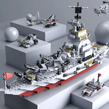 884PCS Army Ocean Cruiser Warship Building Blocks Aircraft Weapon Ship Bricks Ci - £31.57 GBP