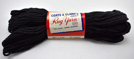 Vintage NEW Old Stock Coats &amp; Clark&#39;s Rug Yarn-Rayon/Cotton 1 Skein Blac... - $8.50