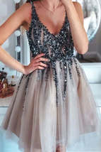 Sparkly Sequins Short Tulle Homecoming Dress - £118.67 GBP