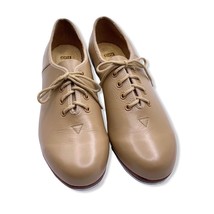 Unisex Teen Bloch Jazz Tap Shoes Size 4 Tan Oxford Dance Leather S0301L New - £35.61 GBP