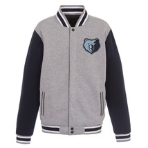 NBA  Memphis Grizzlies Reversible Full Snap Fleece Jacket JHD 2 Front Logos  - £93.86 GBP