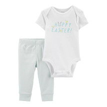 NEW Carter&#39;s Baby 2 Piece Happy Easter Outfit sz newborn w/ bodysuit &amp; p... - £8.56 GBP