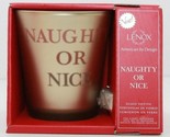 Lenox Holiday 4&quot; Gold Naughty or Nice Glass Votive Candle Light New in Box - $4.24