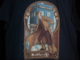 TeeFury Doctor Who LARGE &quot;Physicker Whom&quot; David Tennant Steampunk Shirt NAVY - $14.00