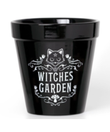 Alchemy Gothic Black Purrfect Cat Witches Garden Plant Pot Kitchen Bake ... - £15.91 GBP