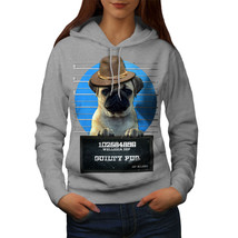 Wellcoda Pug Animal Criminal Womens Hoodie, Arrest Casual Hooded Sweatshirt - £29.42 GBP