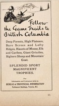 1937 Print Ad Follow Game Trails to British Columbia Provincial Vancouver,BC CAN - £6.67 GBP
