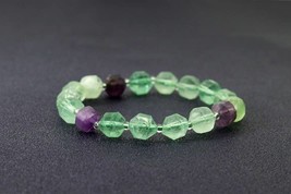 Double Point Fluorite Beads Bracelet,Sku#EF99 - $6.00+