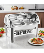 SOGA 4X 4.5L Dual Tray Stainless Steel Roll Top Chafing Dish Food Warmer - $962.90