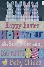 Happy Easter Every BunnyBunny Crossing Egg Hunts Baby Chicks:Wooden Hanging Sign - £14.78 GBP