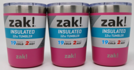 ZAK INSULATED Tumbler 12oz Stainless Steel For Hot or Cold - Pink Lot of... - $14.85