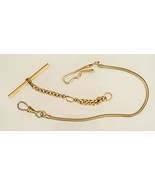 Vintage Estate Jewelry Gold Plated Brass Bar &amp; Chain Clasp Watch Fob Clips - £27.60 GBP