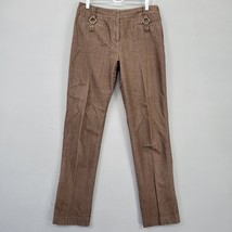 Cato Women Pants Size 10 Dark Brown Preppy Stretch Straight Flat Front T... - $14.40