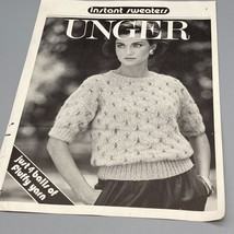 Vintage Fluffy Instant Sweater Pattern for Hand Knit, Unger Yarns 1985 - $7.85