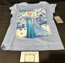 Disney Store Elsa Snowflake Short Sleeve T- Shirt - Size 5/6 girls short sleeve - £14.41 GBP