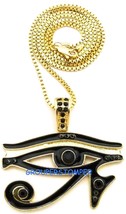  Eye Of Ra Necklace Pendant 24 Inch Box Link Chain Egyptian Protective Horus - £13.54 GBP