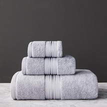 Pure Color Thick Cotton Bath Towel Set Towel Set Increased Pure Cotton Beach Tow - £15.24 GBP+