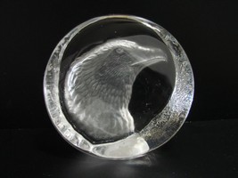 Eagle Paperweight Lead Crystal Glass Eagle Head 24% Zajecor w/label Patriotic - £15.94 GBP