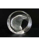 Eagle Paperweight Lead Crystal Glass Eagle Head 24% Zajecor w/label Patr... - $19.88