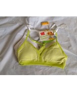 Hanes Girl&#39;s 2pk On The Go Comfort Modesty Pads Green/White Bra Size Small - £12.70 GBP