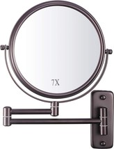 Bronze Decluttr Wall Mounted Makeup Mirror With 1X/7X, And 360 Swivel. - £29.85 GBP