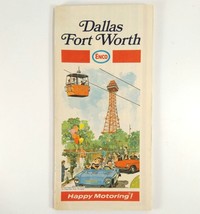 Dallas Fort Worth 1971 Enco Travel Road Map and Sightseeing Guide Happy Motoring - £8.51 GBP