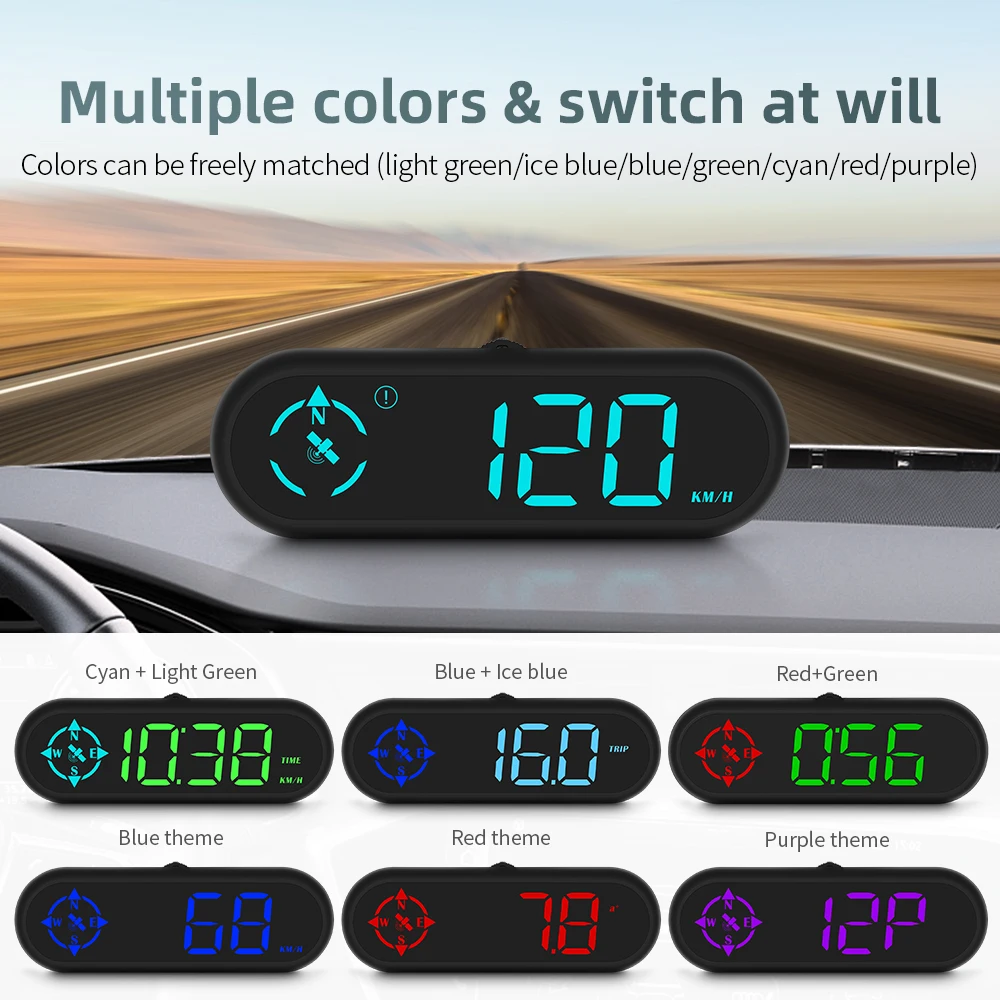Heads Up Display Mini Speedometer With GPS Compass Car Electronics Accessories - £28.54 GBP