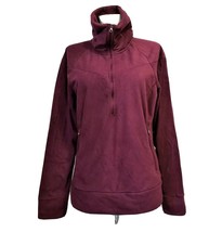The North Face  Fleece 1/2-Zip Pullover Jacket burgundy print Genevieve ... - $30.00
