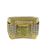 Custom made Yellow Gold Ring with 2.9ct White&amp;Yellow Diamonds - $2,200.00
