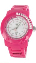 Juicy Couture Women&#39;s Silver Dial BFF Hot Pink Plastic Bracelet Watch 1900652 - £66.52 GBP